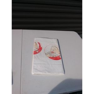 Vtg Christmas St Nick Santa Clause Paper NOS S 54" x 96" Holiday Tablecloth (5)